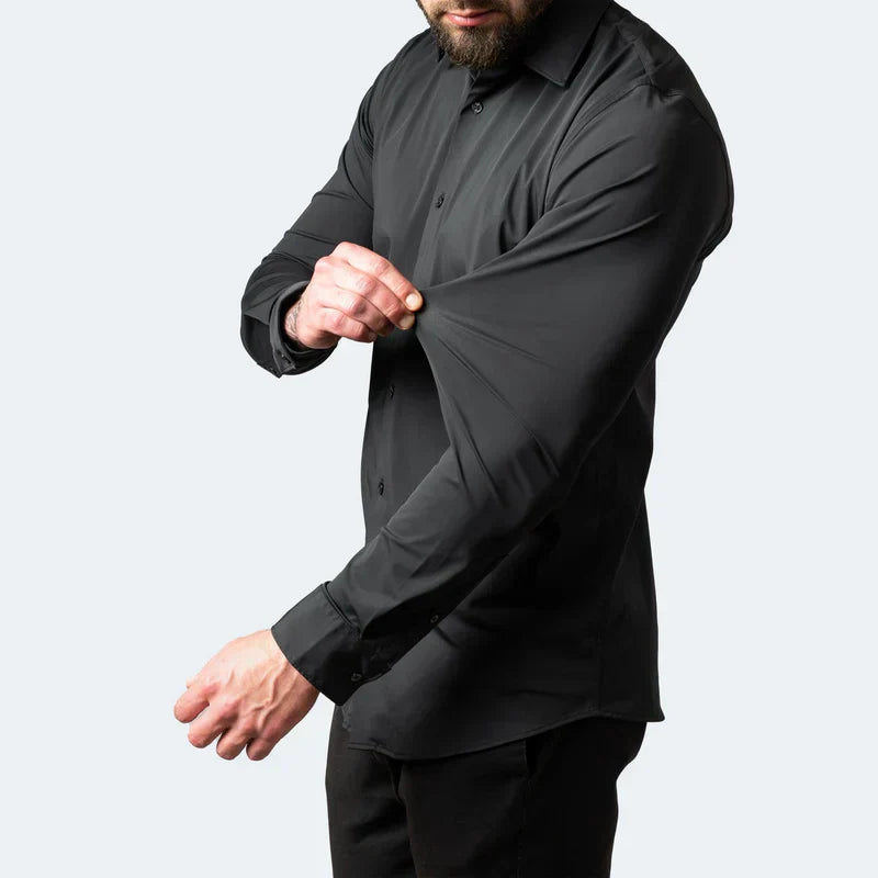 Men's Business Casual Slim Fit Non-Iron Shirt – Wrinkle-Free, Super Stretch & Easy Care