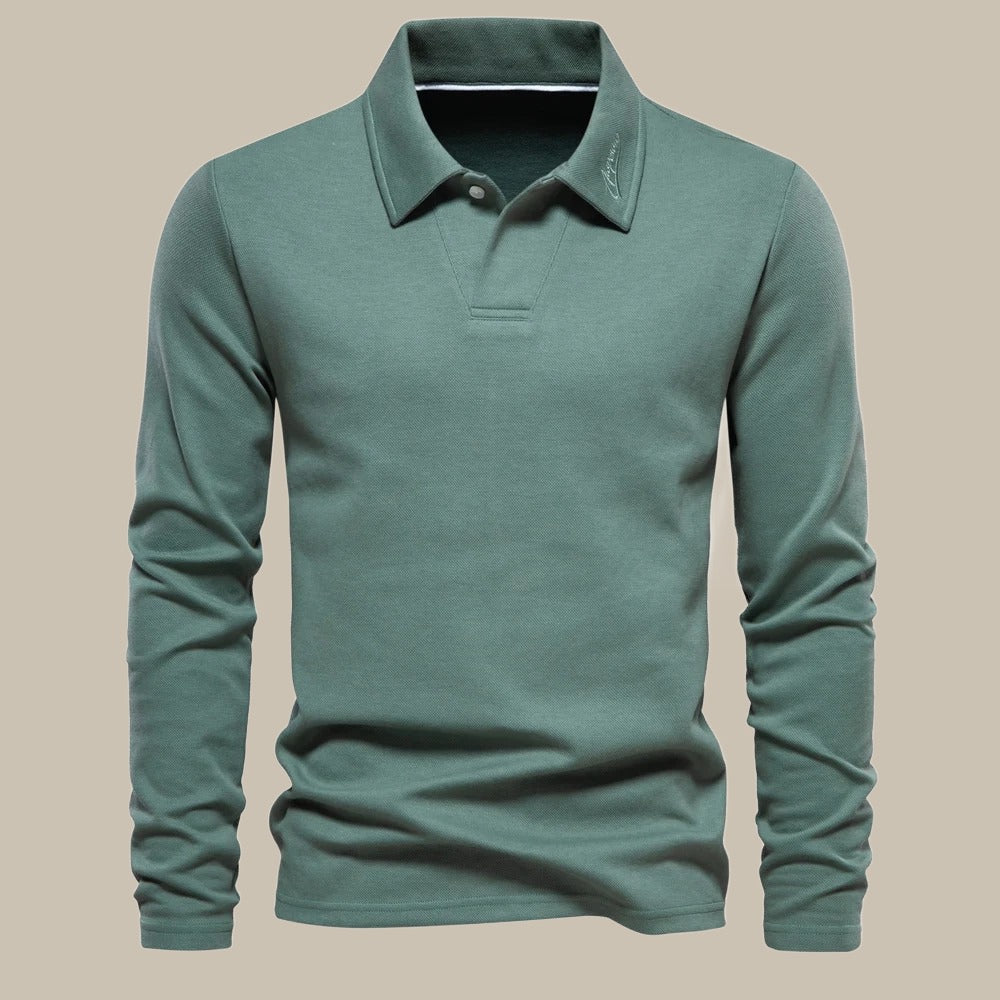 Gents Premium Polo | Stylish basic polo shirt with long sleeves for men