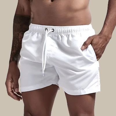 Men's Premium Classic Quick-Dry Mid-Length Swim Shorts with Drawstring